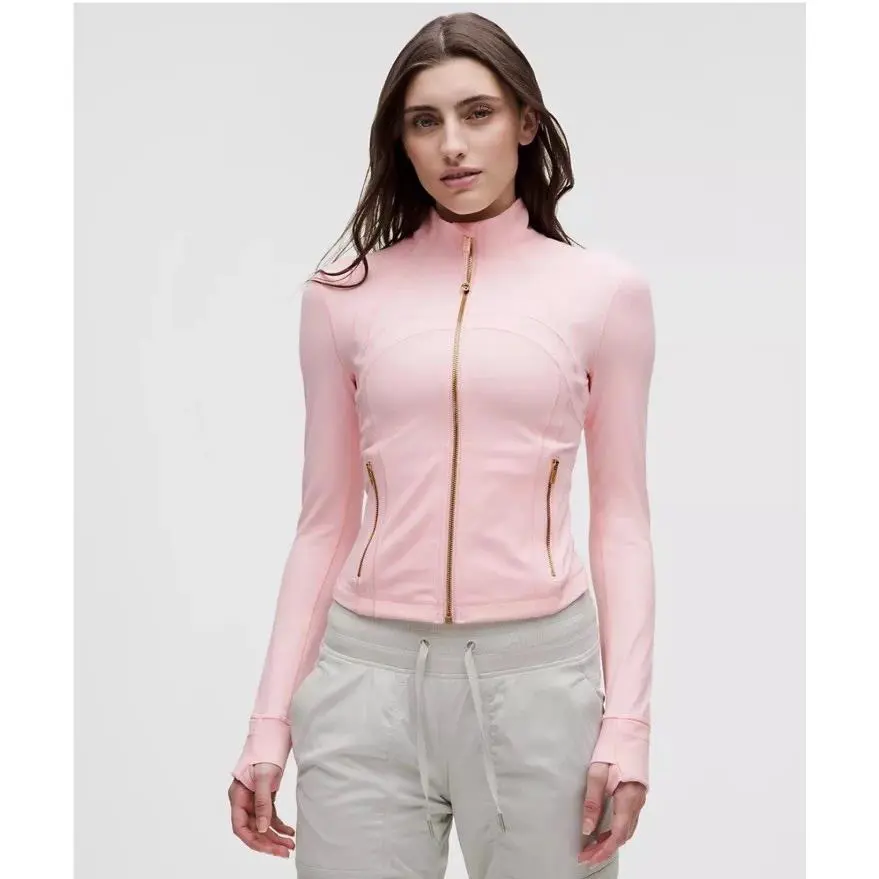 Lululemon Define Cropped Jacket Nulu Blush Quartz Pink Gold Size 6