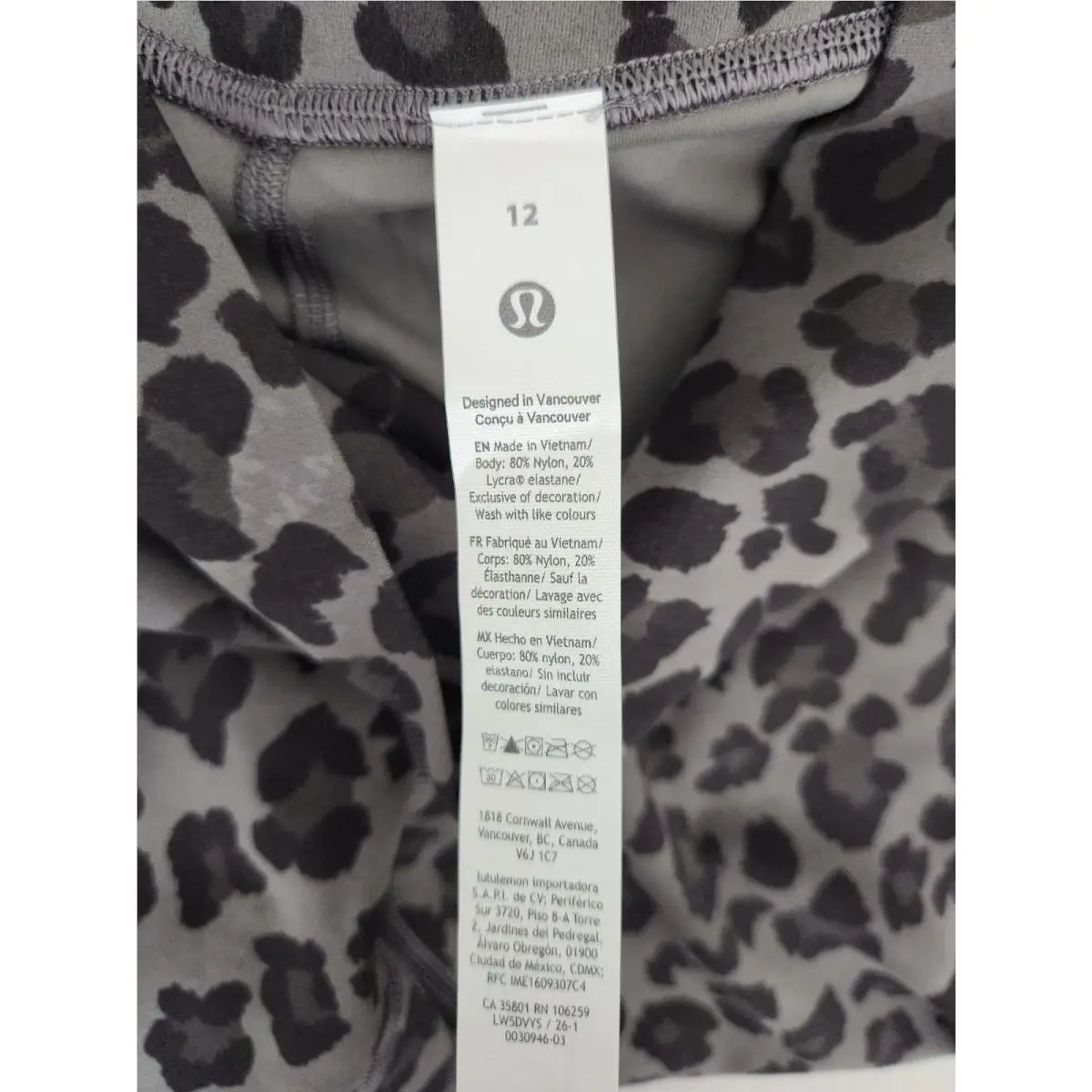 Lululemon clothing - True leopard black multi 7