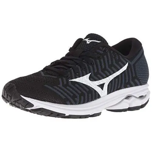 Mizuno Women`s Wave Rider 22 Knit Running Shoe Black/ombre Blue - black/ombre blue