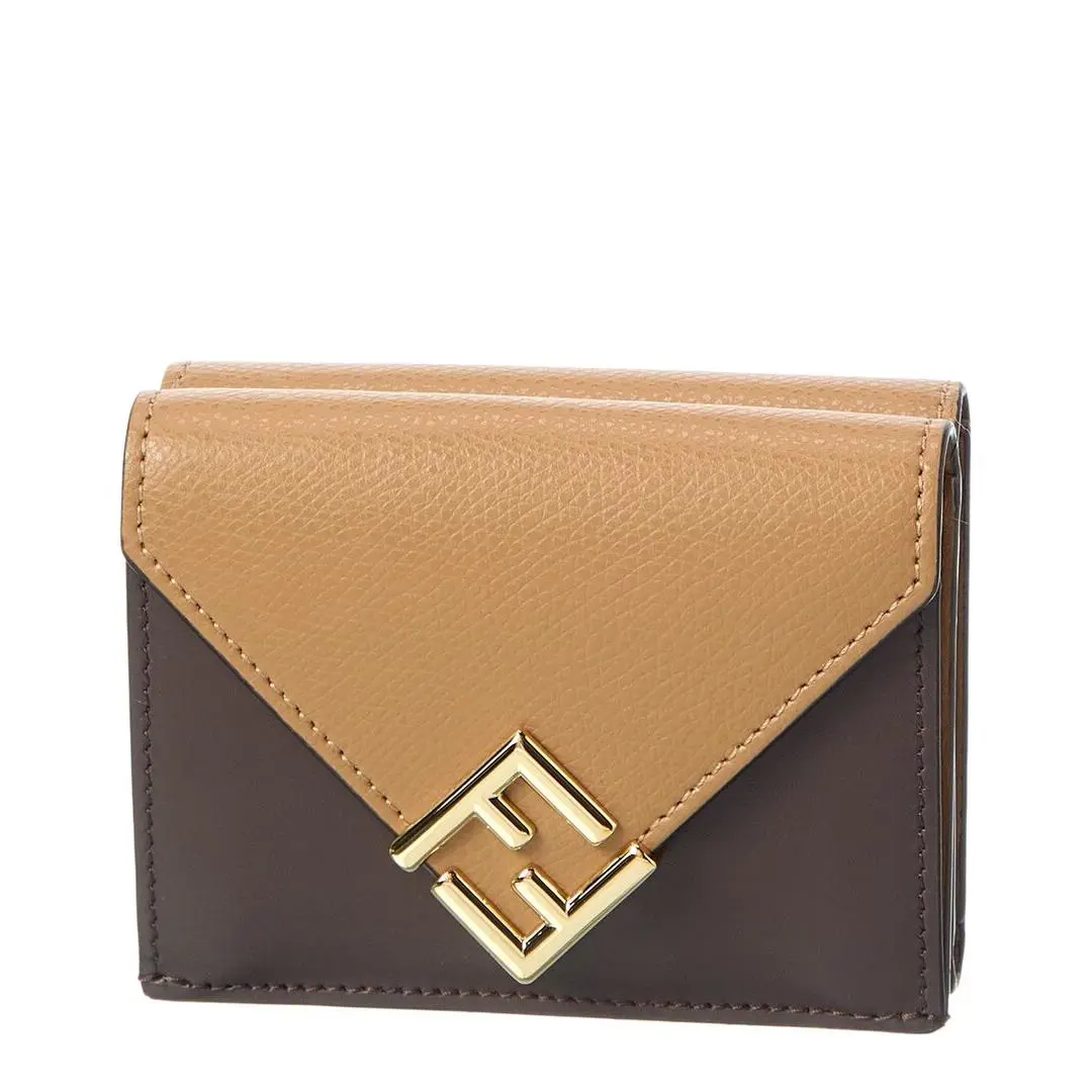 Fendi Ff Diamonds Leather Wallet Women`s Brown