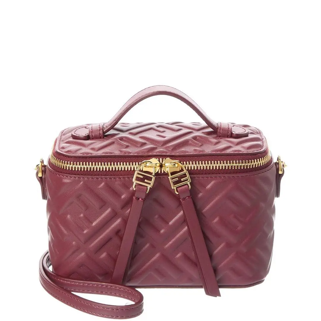 Fendi Ff Leather Vanity Case Women`s
