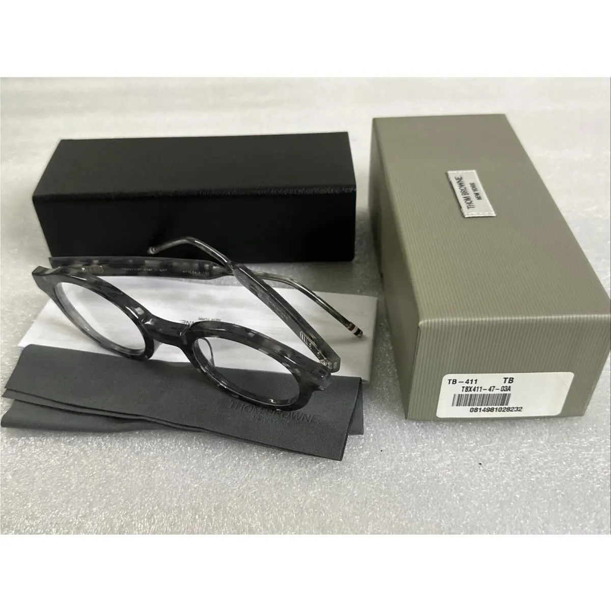 Thom Browne TBX-411-47-03A Eyeglasses Gray Tortoise 47-24.5-147 RX