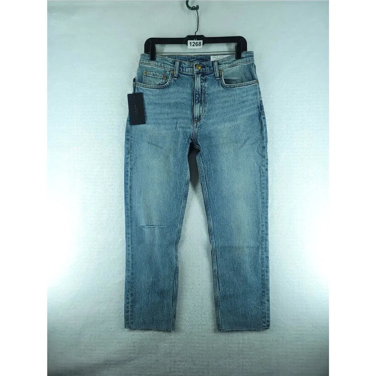 Rag Bone Women`s Wren Distressed Slim Fit Jeans - Blue Size 29