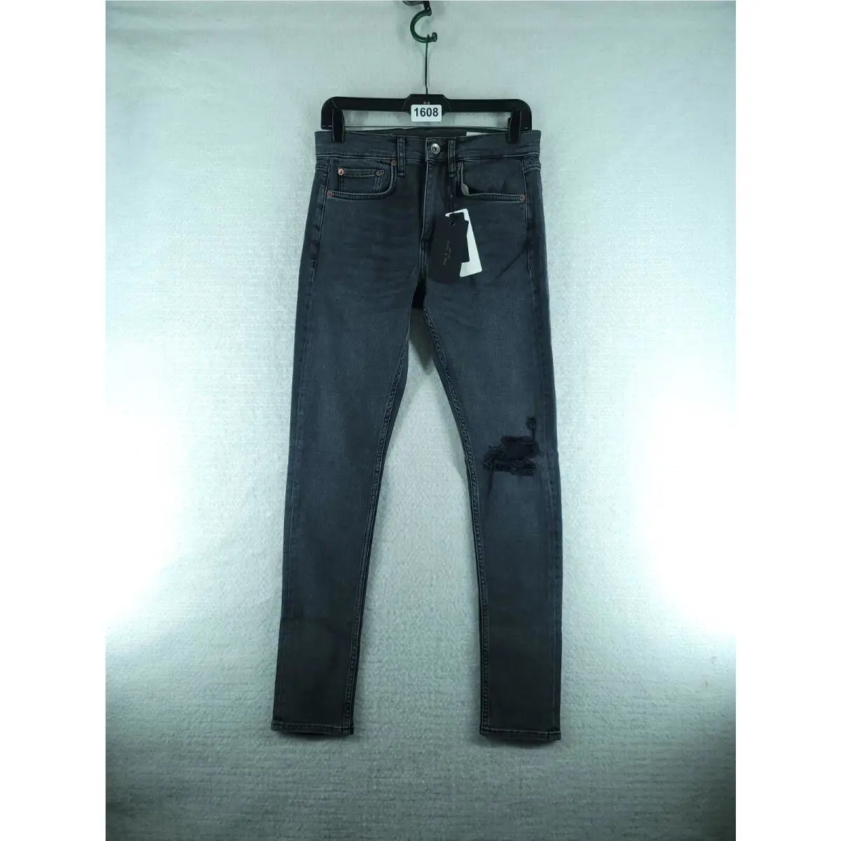 Rag Bone Men`s Fit 1 Aero Wolcott Skinny Jeans - Black Size 29x32