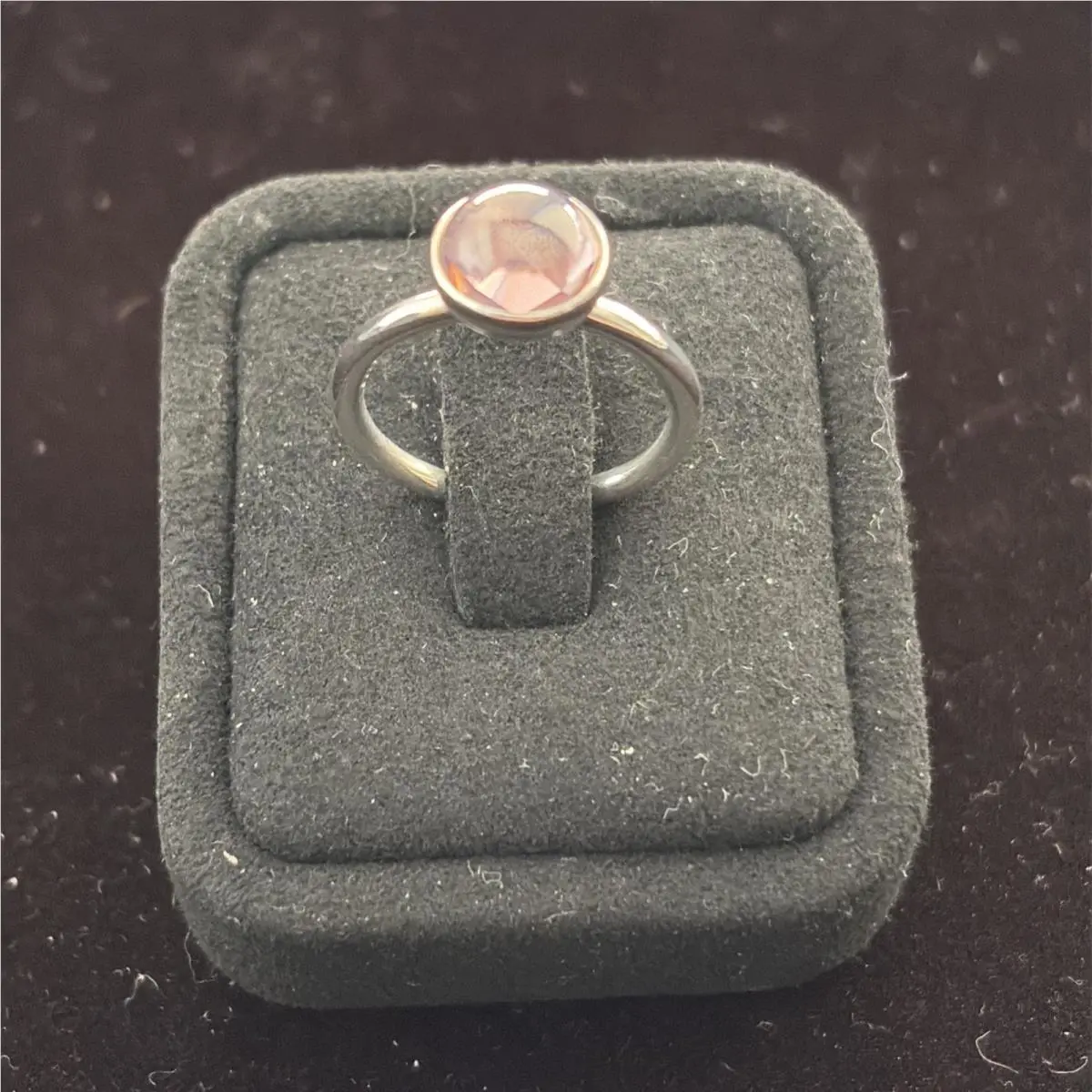 Pandora Sterling Silver Poetic Droplet Ring W/blush Pink Crystal 191027NBP-54