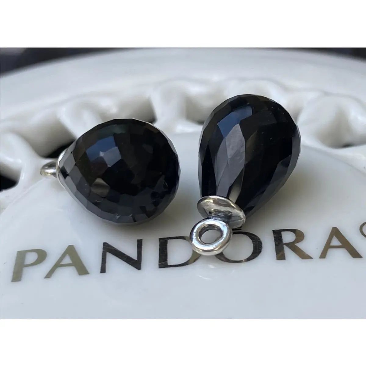 Pandora Black Murano Fascinating Beauty Drop Earrings 290676CBK
