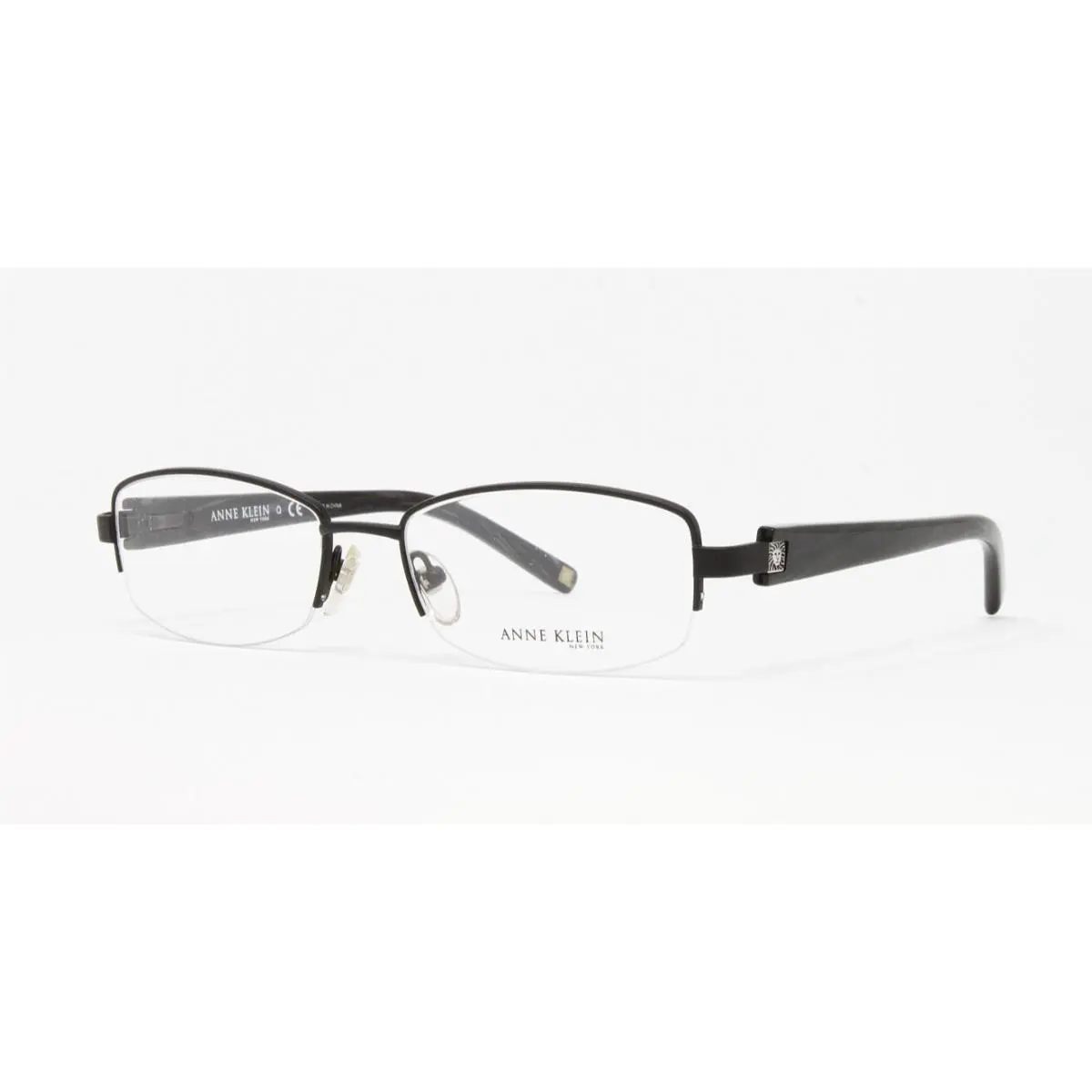 Anne Klein Women`s Eyeglasses AK9130-566S Black 52mm Half Rim Optical Frame