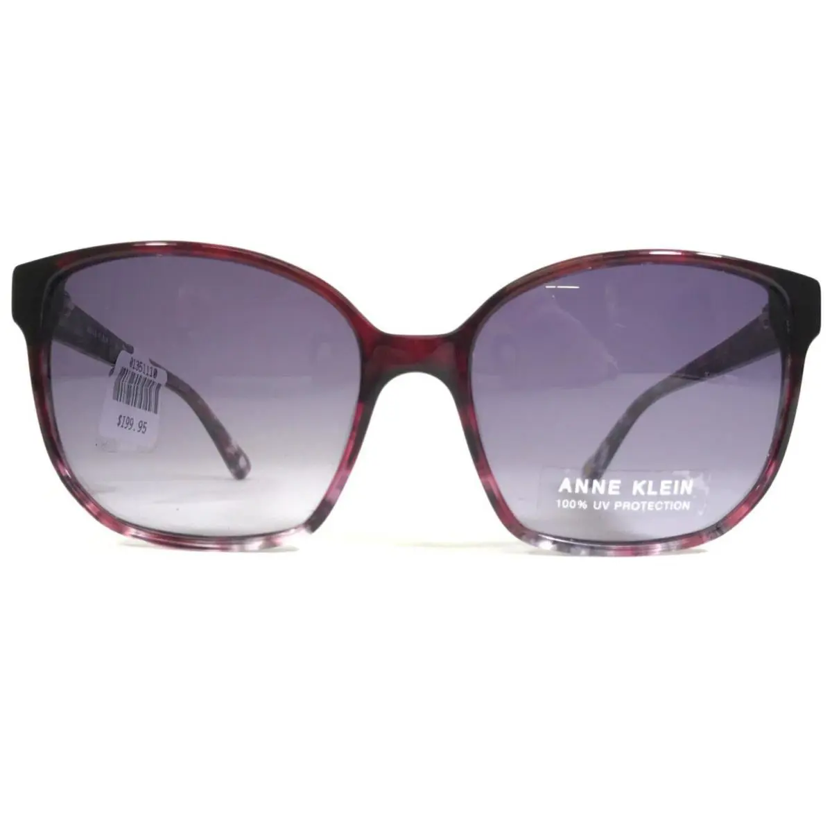 Anne Klein Sunglasses AK7061 603 Merlot Gradient Square Frames w Purple Lenses