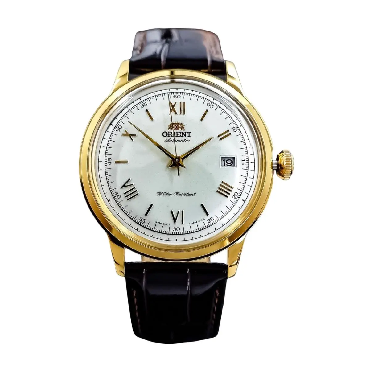Bambino Automatic White Dial Gold Tone Men`s Watch TAC00007W0 by Orient