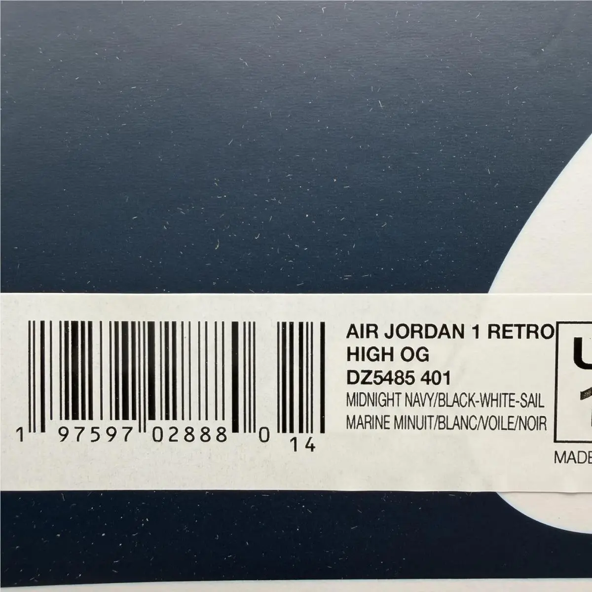 Nike shoes - Air Jordan 1 - Air - DZ5485-401 - Blue, Manufacturer: Midnight Navy/Black/White/Sail 6