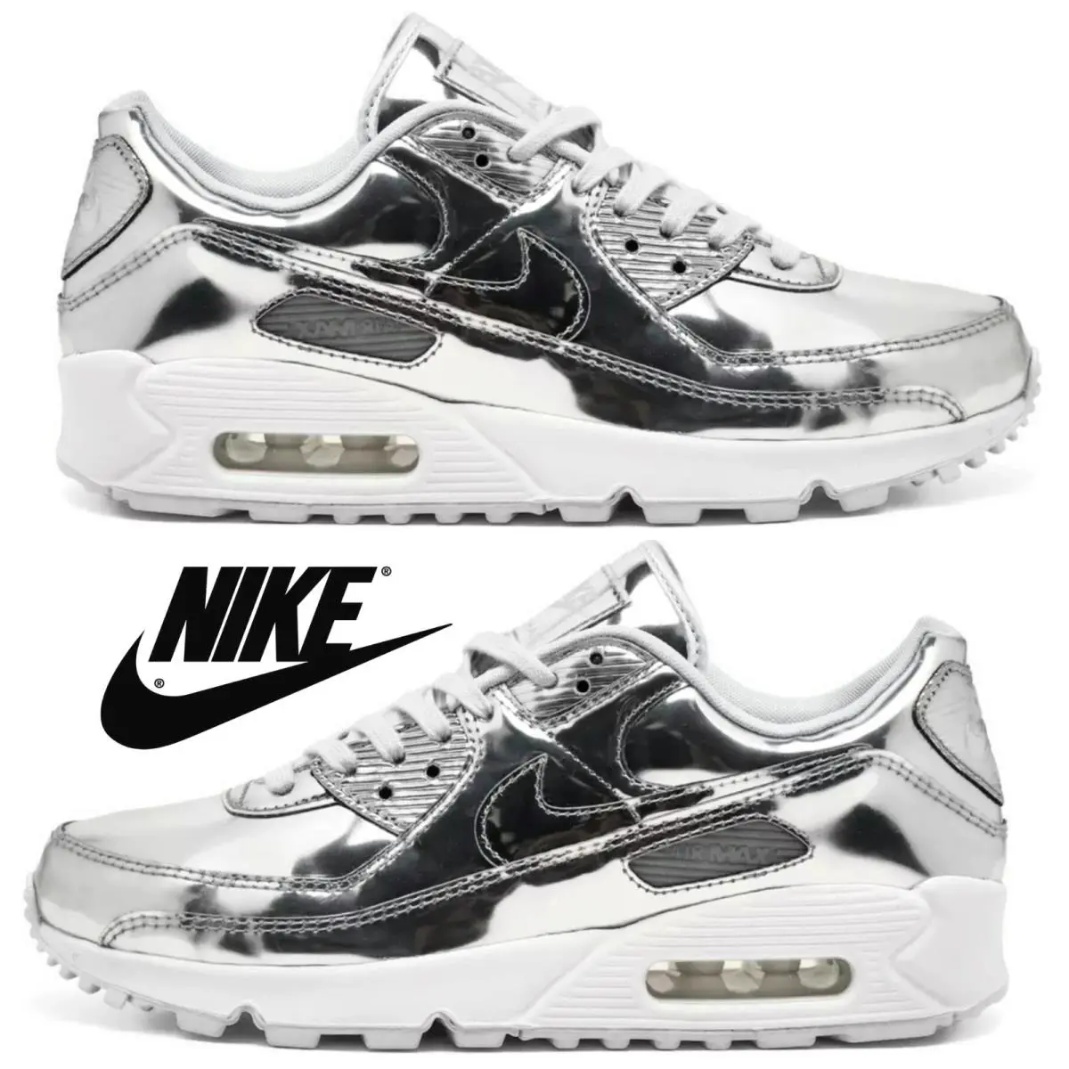 Nike shoes - Nike Air Max 90 - Air Max - Silver, Manufacturer: Chrome/Pure Platinum/White 13