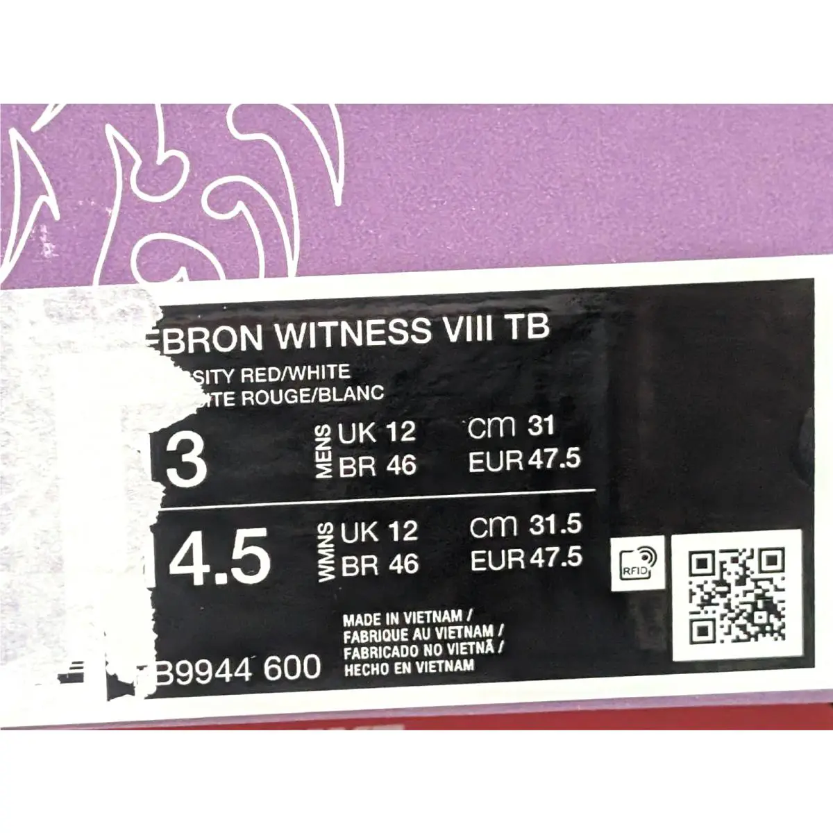 Nike shoes - Nike LeBron Witness 8 TB - FB9944-600 - Red/White 10