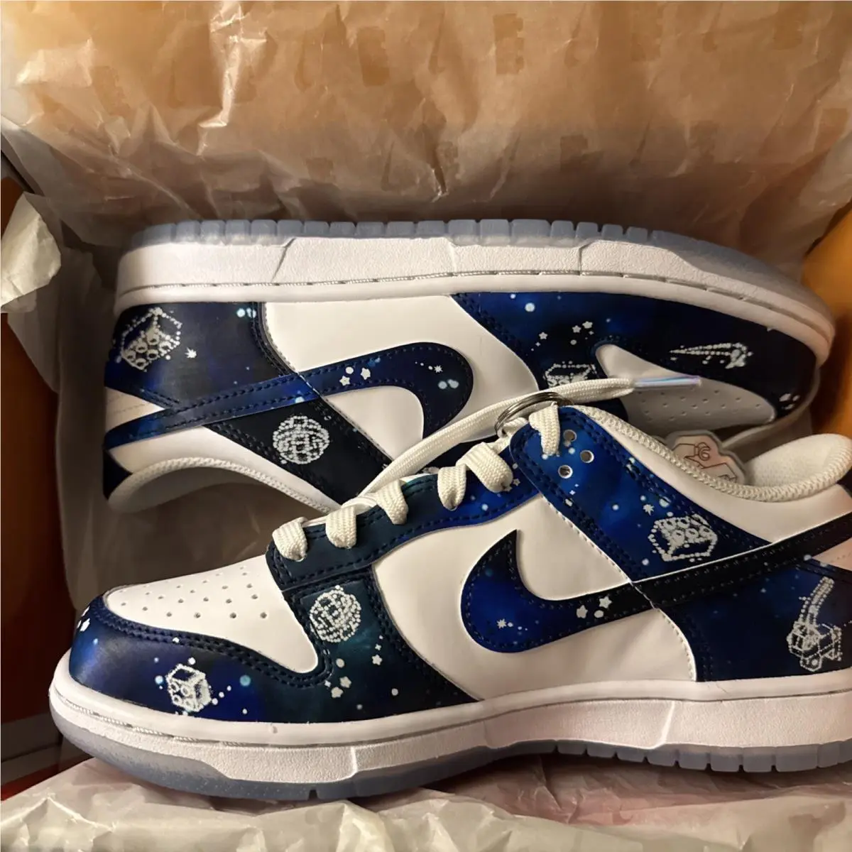 Kid’s Size 6y  Dunk Low x Lego Col GS Galaxy White Blue IM1448-100 by Nike