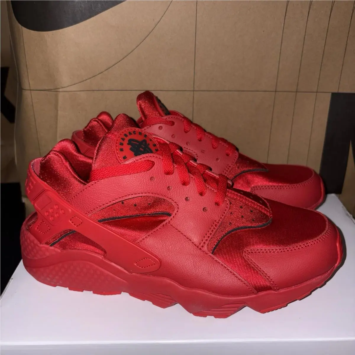 Air Huarache By You Triple Red FD9781-900 Men Size 9 by Nike