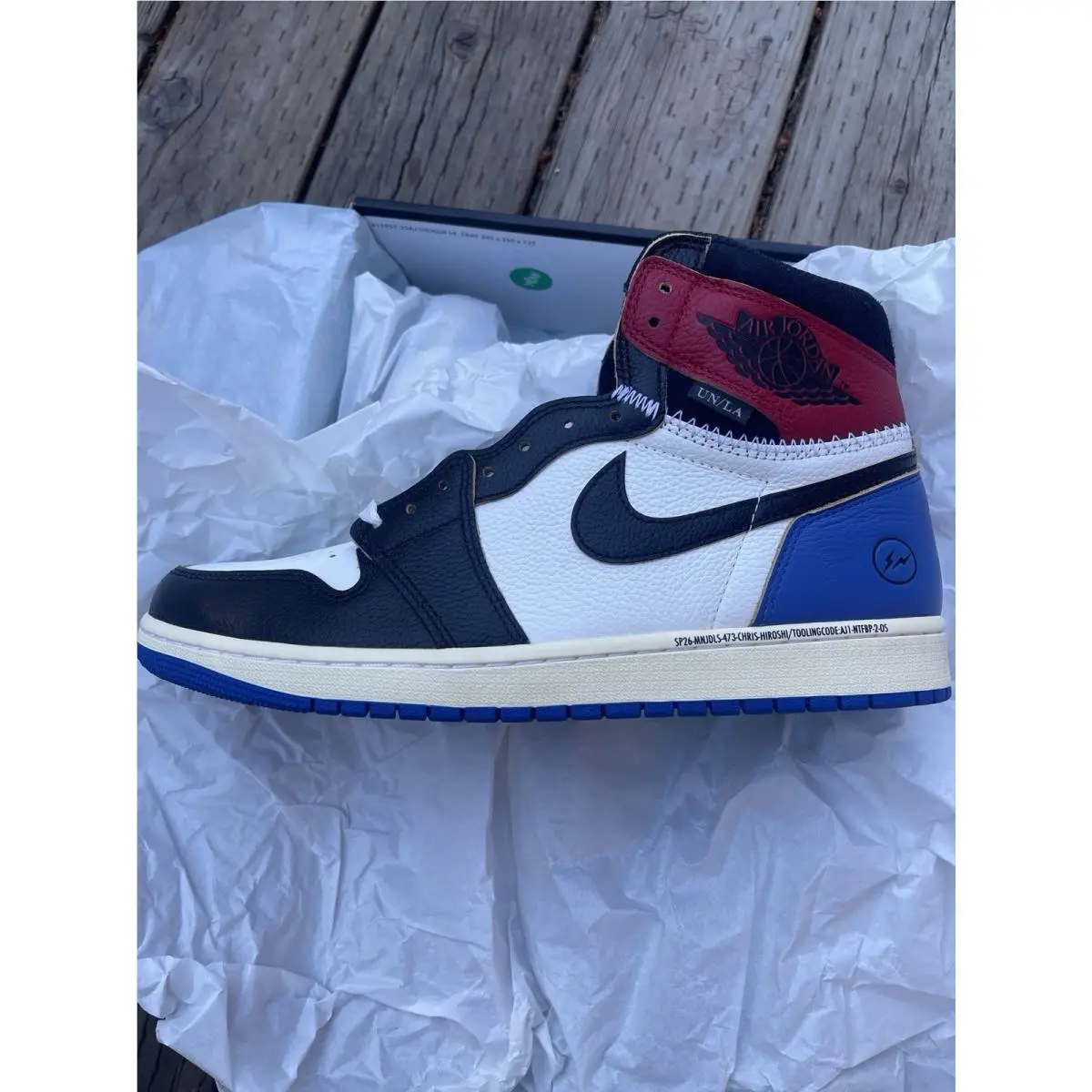 Nike Fragment x Union LA Air Jordan 1 Red Sport Royal IO7847-002 Size 11.5