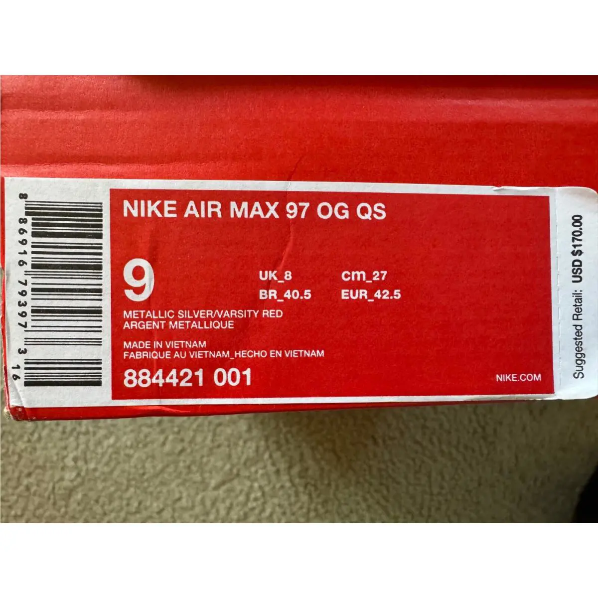 Nike shoes - Nike Air Max 97 - Air Max - 884421-001 - Gray (UPC: 0886916793973) 4