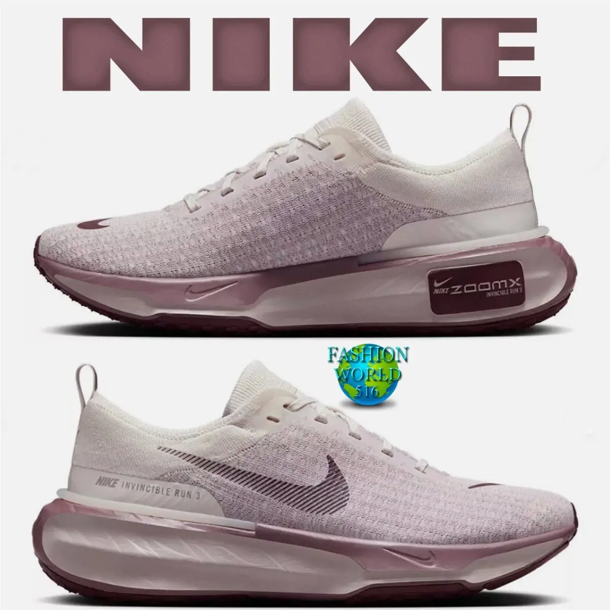 Nike Zoomx Invincible Run FK 3 Mens Running Shoe Size 12 Phantom Burgundy DR2615