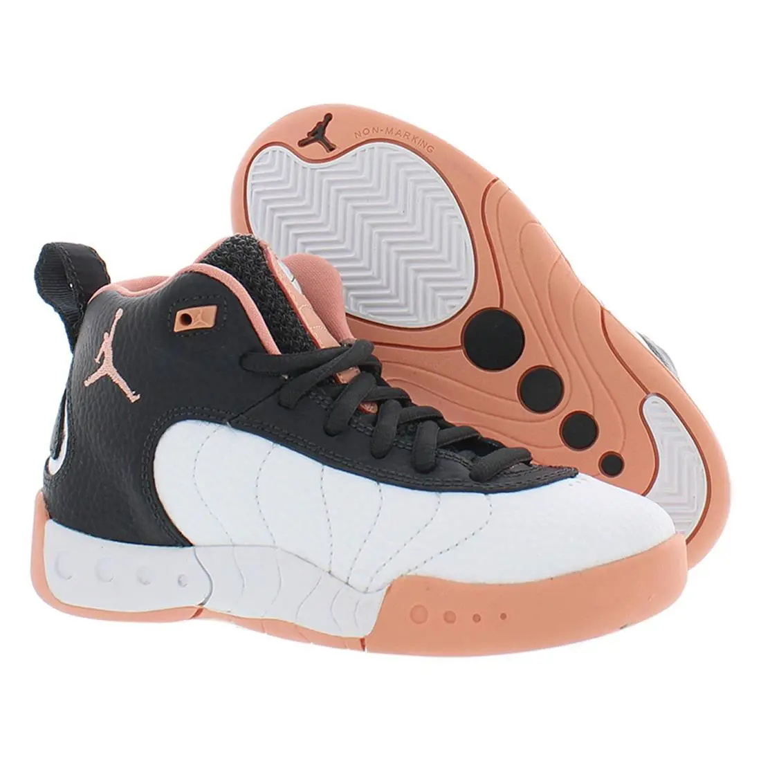 Nike Jumpman Pro Girls Shoes Size 10.5 Color: White/black/peach - White/Black/Peach, Main: White
