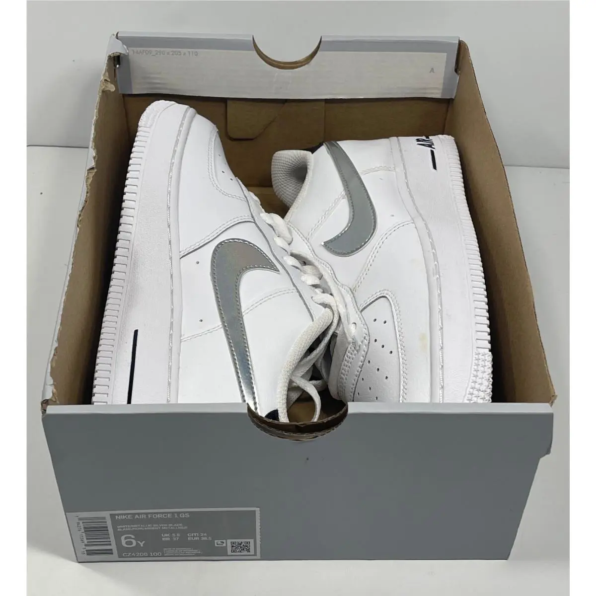 Nike shoes - Air Force BOYS1 - Air Force - WHITE METALLIC SILVER (UPC: 194276115695) 8
