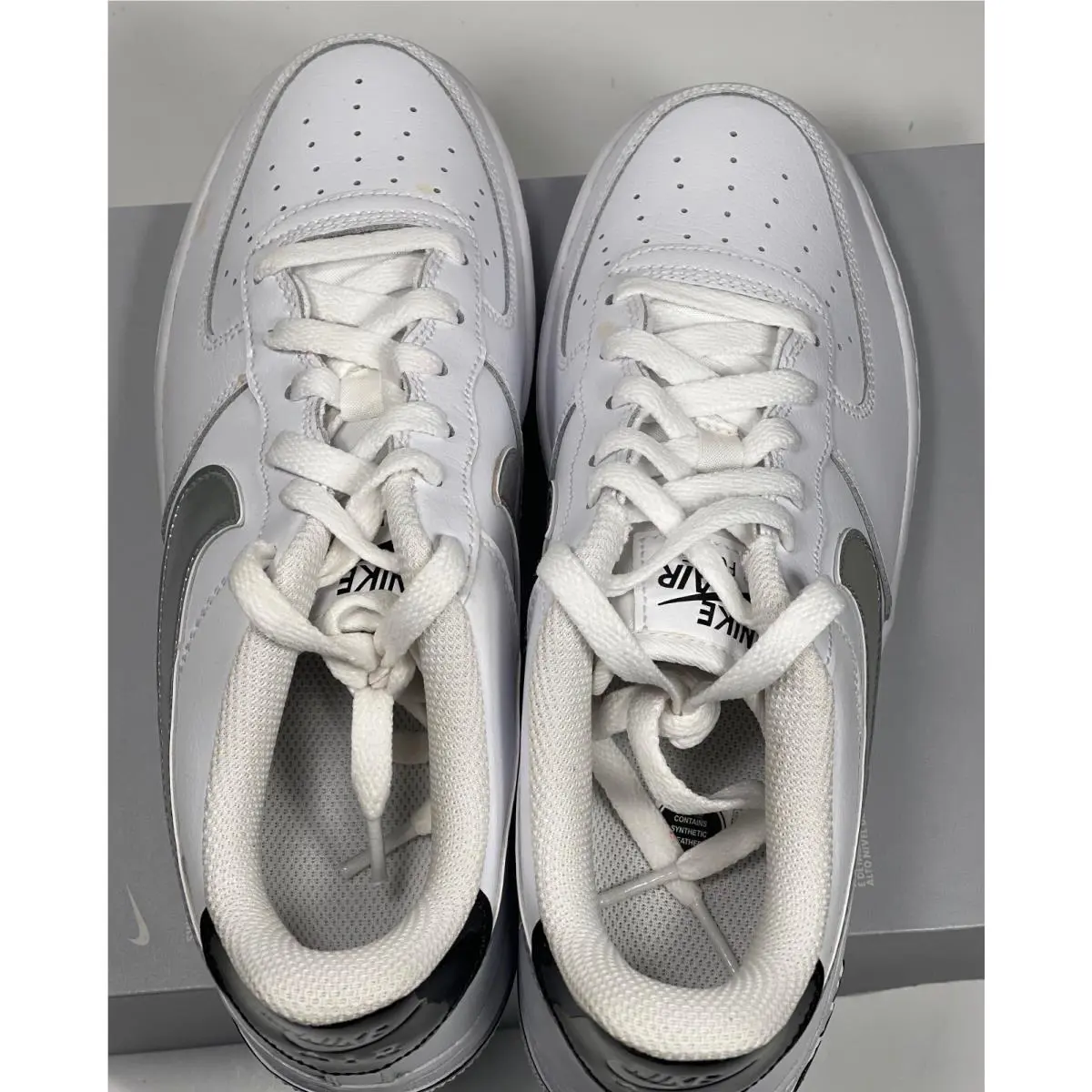 Nike shoes - Air Force BOYS1 - Air Force - WHITE METALLIC SILVER (UPC: 194276115695) 6