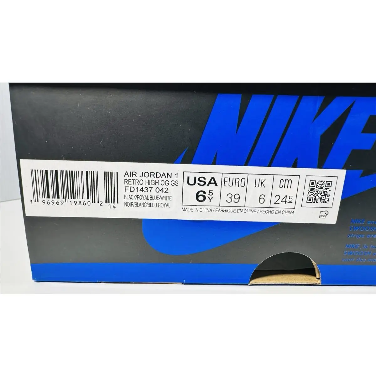 Nike shoes - Air Jordan 1 - Air - FD1437-042 - Black/Royal Blue/White 10