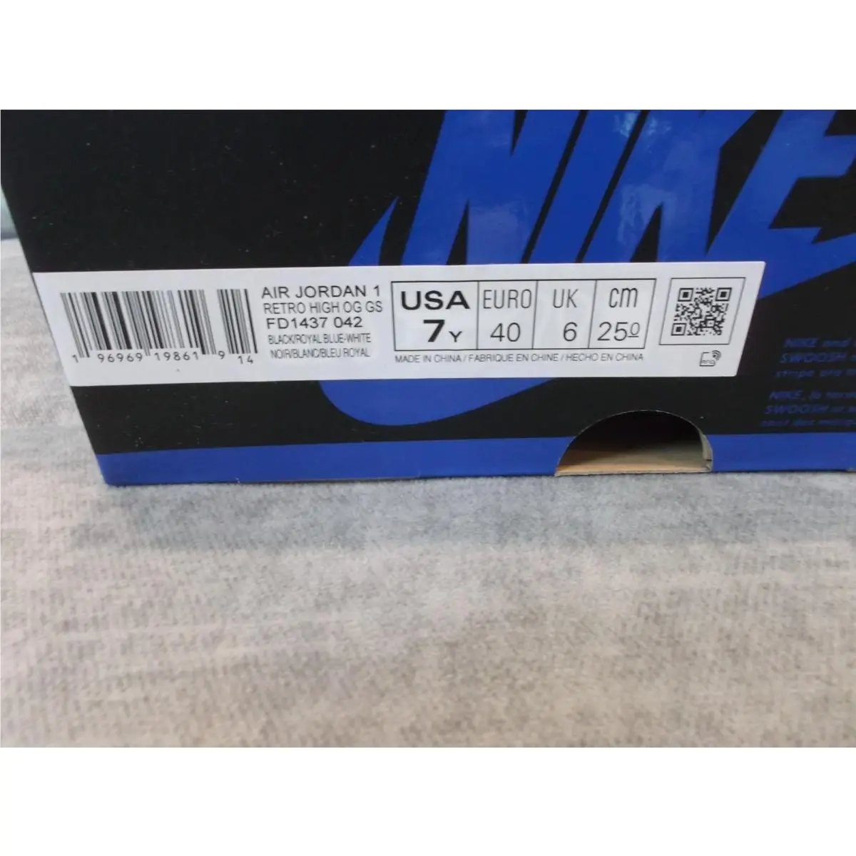 Nike shoes - Air Jordan 1 - Air - FD1437-042 - Black/Royal Blue/White (UPC: 196969198619) 0