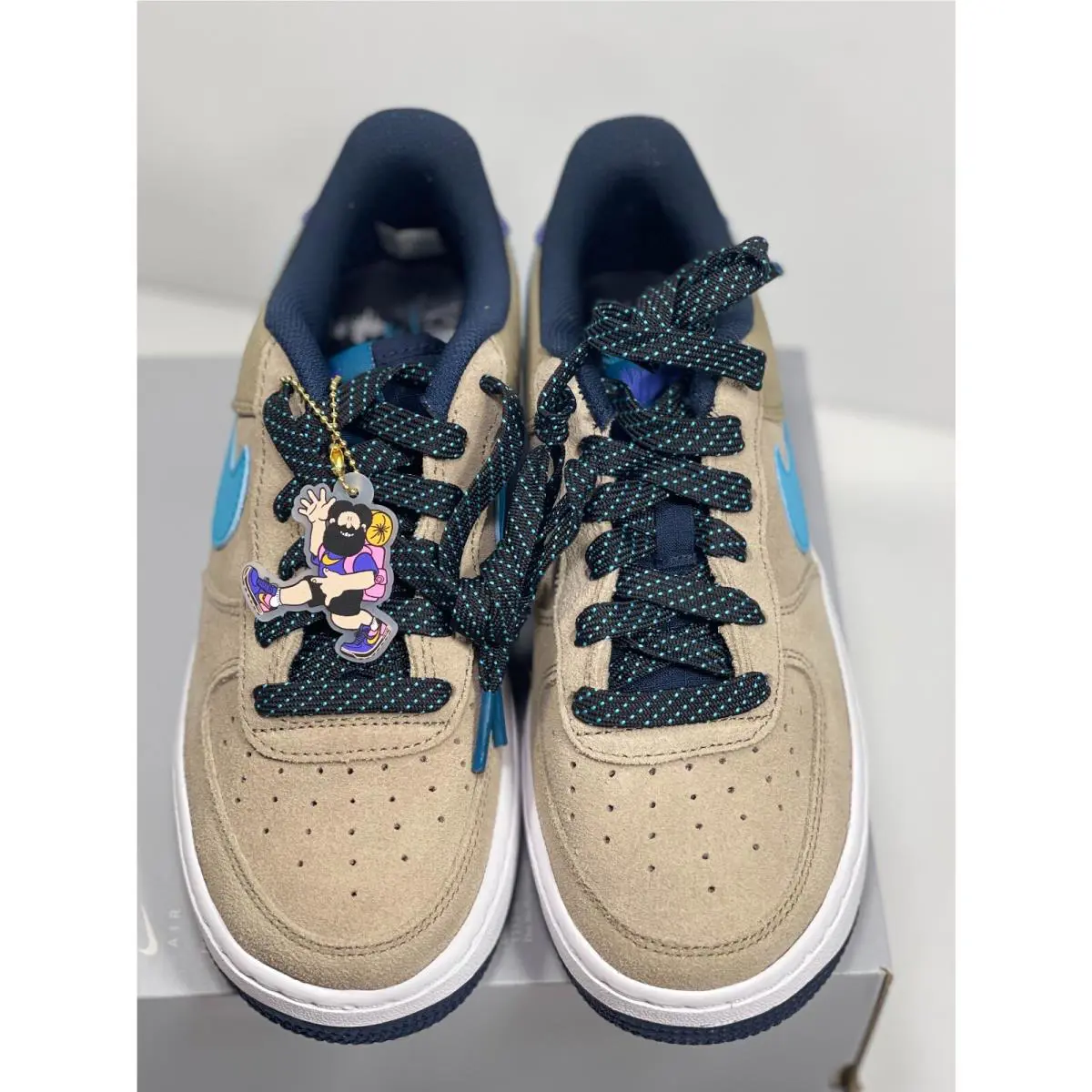 Nike shoes - Nike Air Force 1 `07 LV8 - KHAKI/BLUE FLURY -PERSIAN VIOLLET (UPC: 193654857530) 2