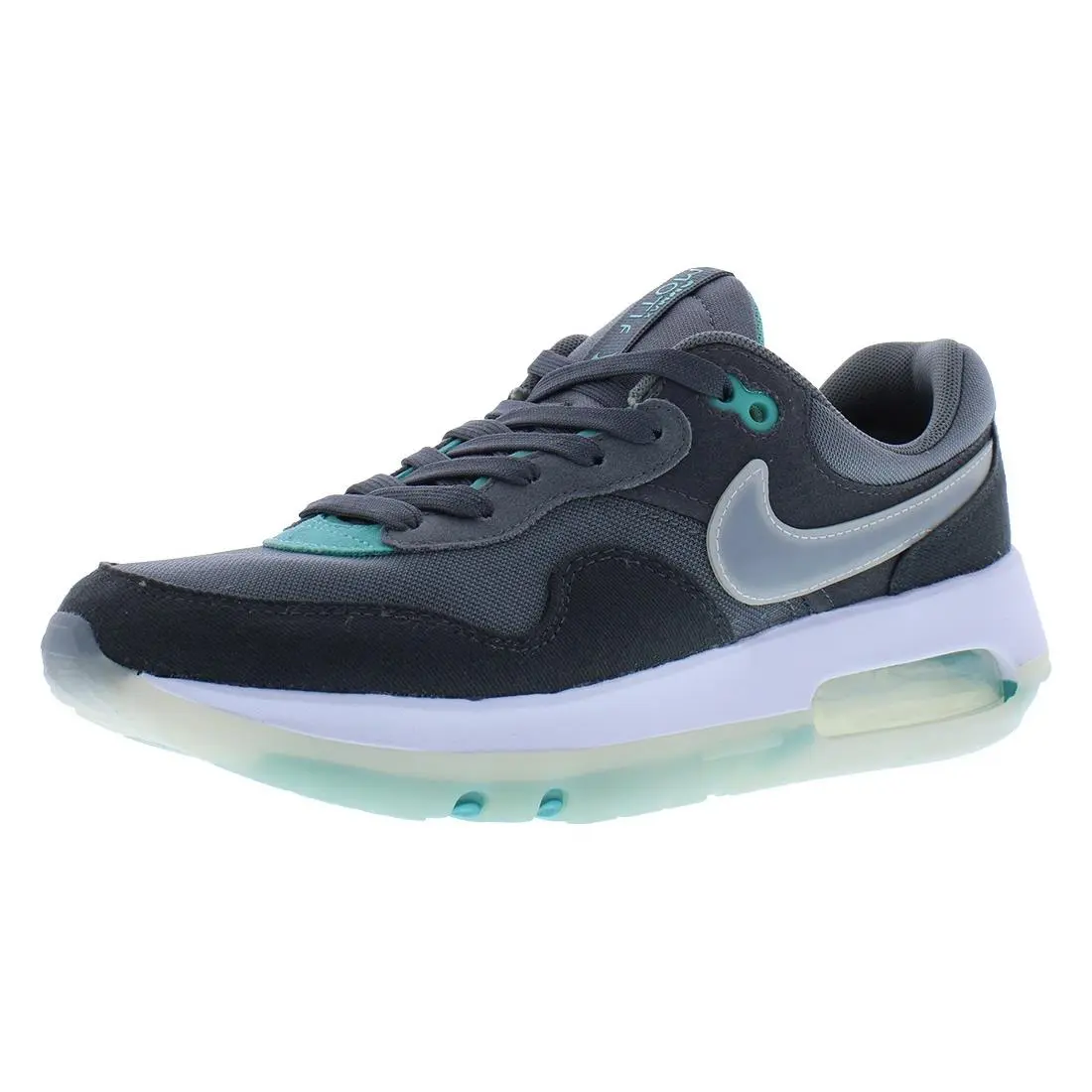 Nike Air Max Motif GS Boys Shoes Size 6 Color: Cool Grey/black/washed Teal - Gray, Main: Grey
