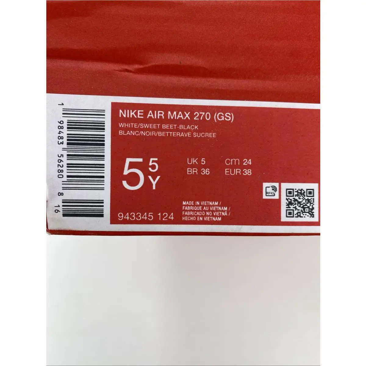 Nike shoes - Nike Air Max 270 - Air Max - 943345 124 - White/Sweet Beet-Black (UPC: 198483562808) 8