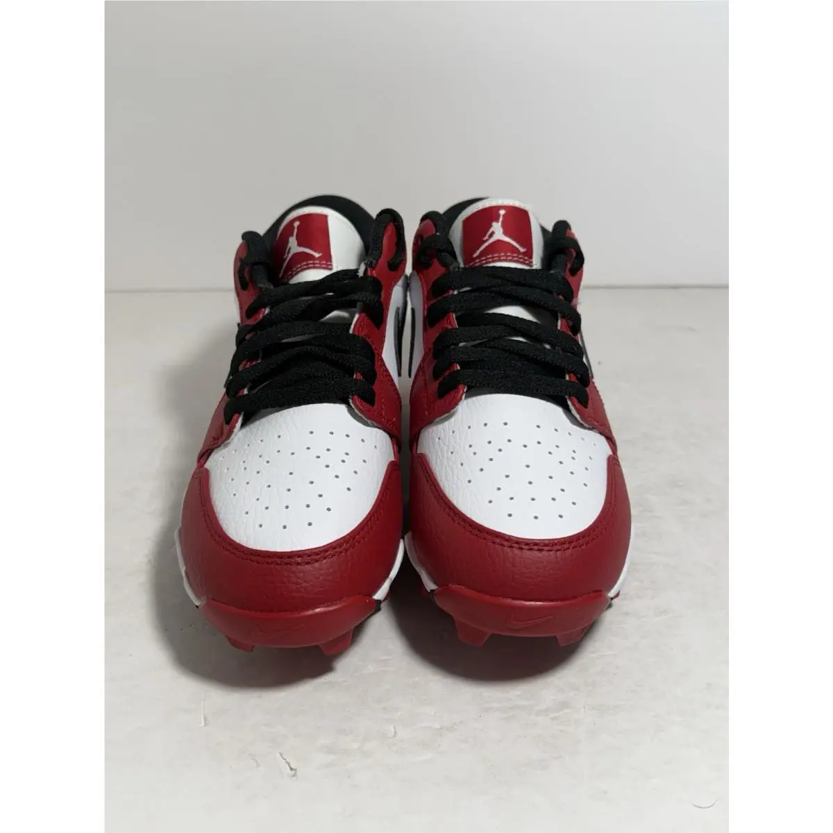 Nike shoes - Jordan 1 Low Youth Cleat - White / Black-Gym Red (UPC: 197594749481) 1