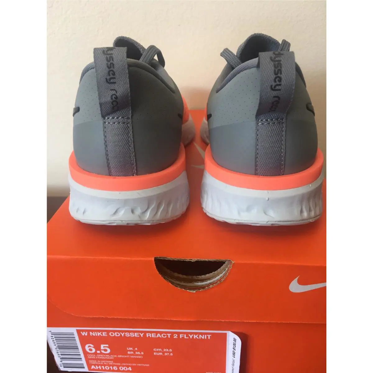 Nike shoes - Nike Odyssey React - Odyssey React - Grey, Yellow-Orange Mango 1