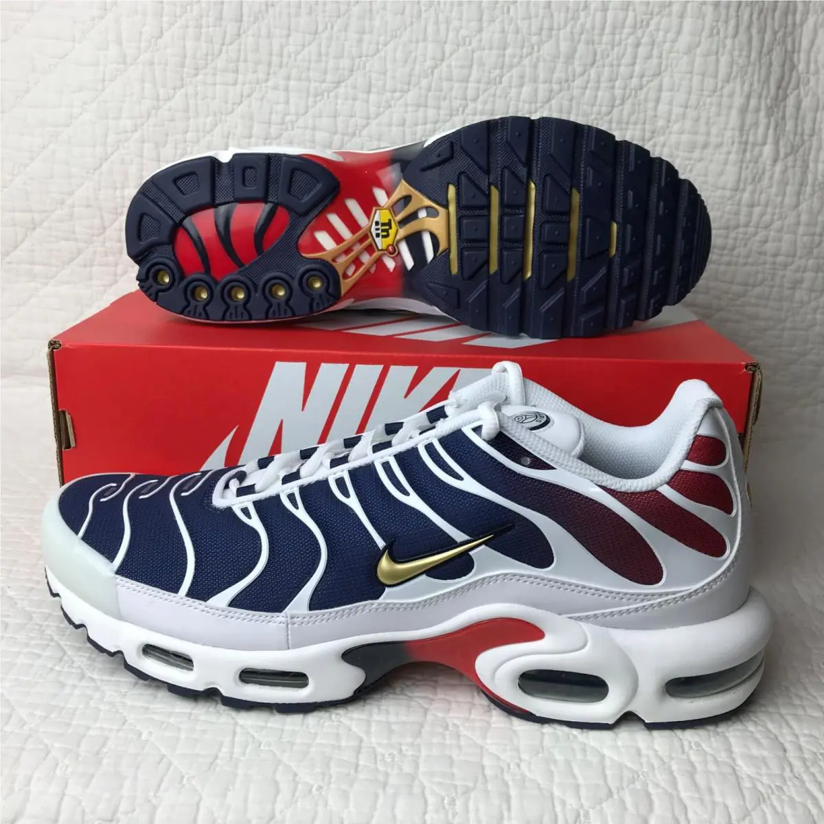 Nike shoes - Nike Air Max Plus - Air Max Plus - FZ4776-100 - White/ Metallic Gold 2
