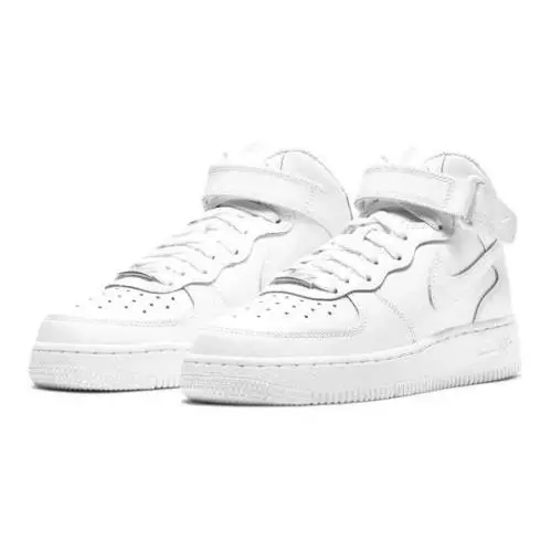 Nike Grade School Air Force 1 Mid LE GS Triple White DH2933-111 Sz 6.5Y - White