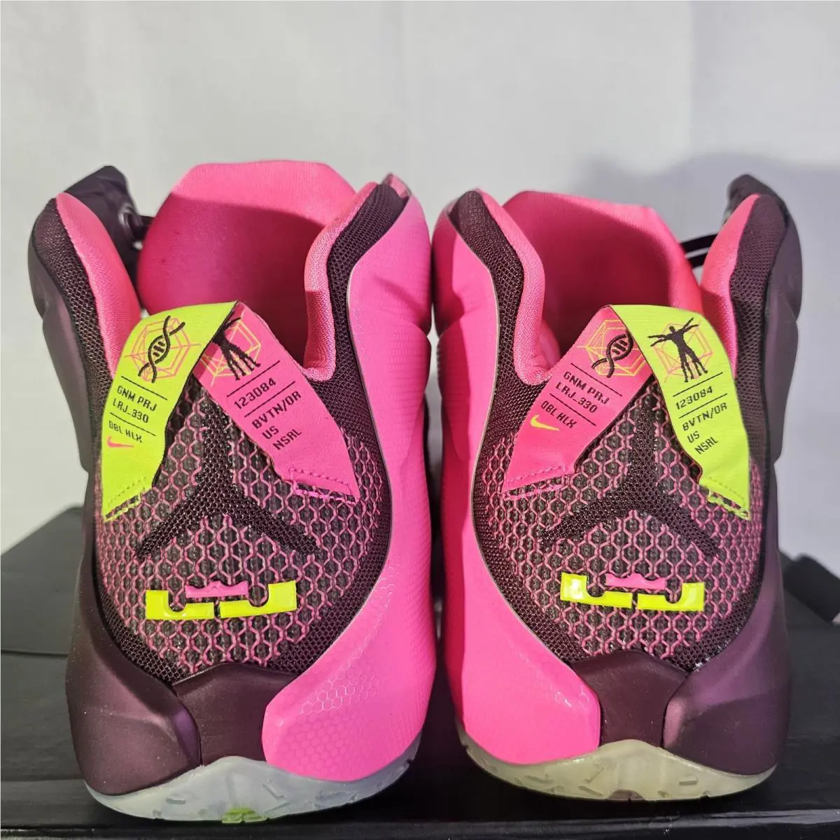 Nike shoes - Nike LeBron XII - LeBron XII - 684593-607 - merlot/mtllc silver-vlt-pink pw 4