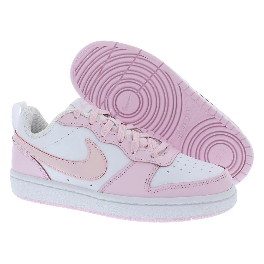 Nike Court Borough Low 2 SE GS Girls Shoes Size 7 Color: White/pink Foam