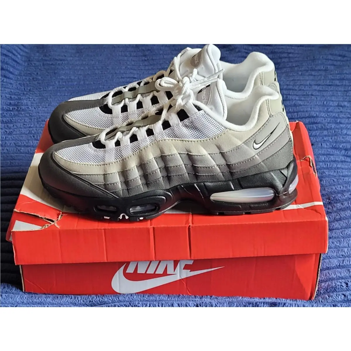 Nike Air Max 95 Big Bubble Black White Medium Ash HM4740 007 Men`s Size 9