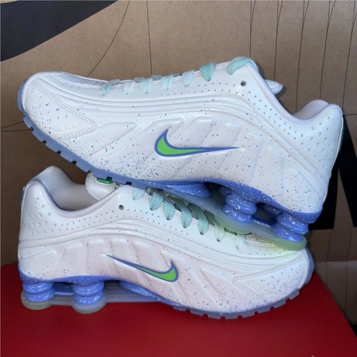 Nike shoes - Nike Shox R4 AB - Shox - IH2343-100 - Summit White/Green Strike/Royal Pulse 1