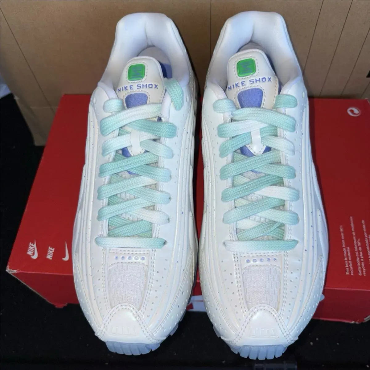 Nike shoes - Nike Shox R4 AB - Shox - IH2343-100 - Summit White/Green Strike/Royal Pulse 2