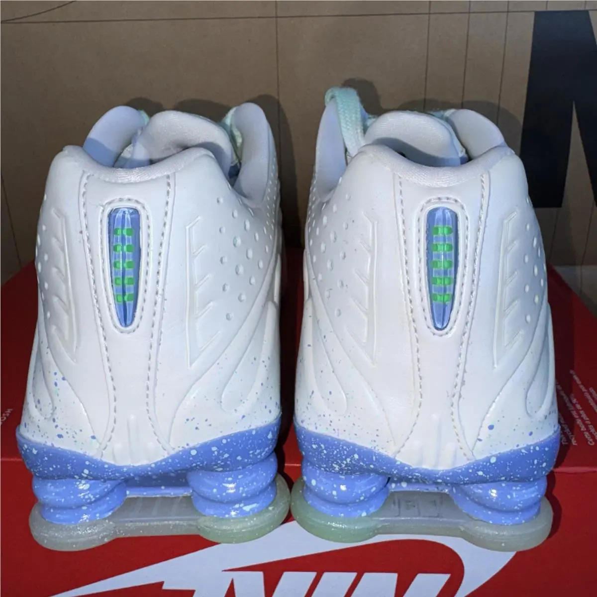 Nike shoes - Nike Shox R4 AB - Shox - IH2343-100 - Summit White/Green Strike/Royal Pulse 3