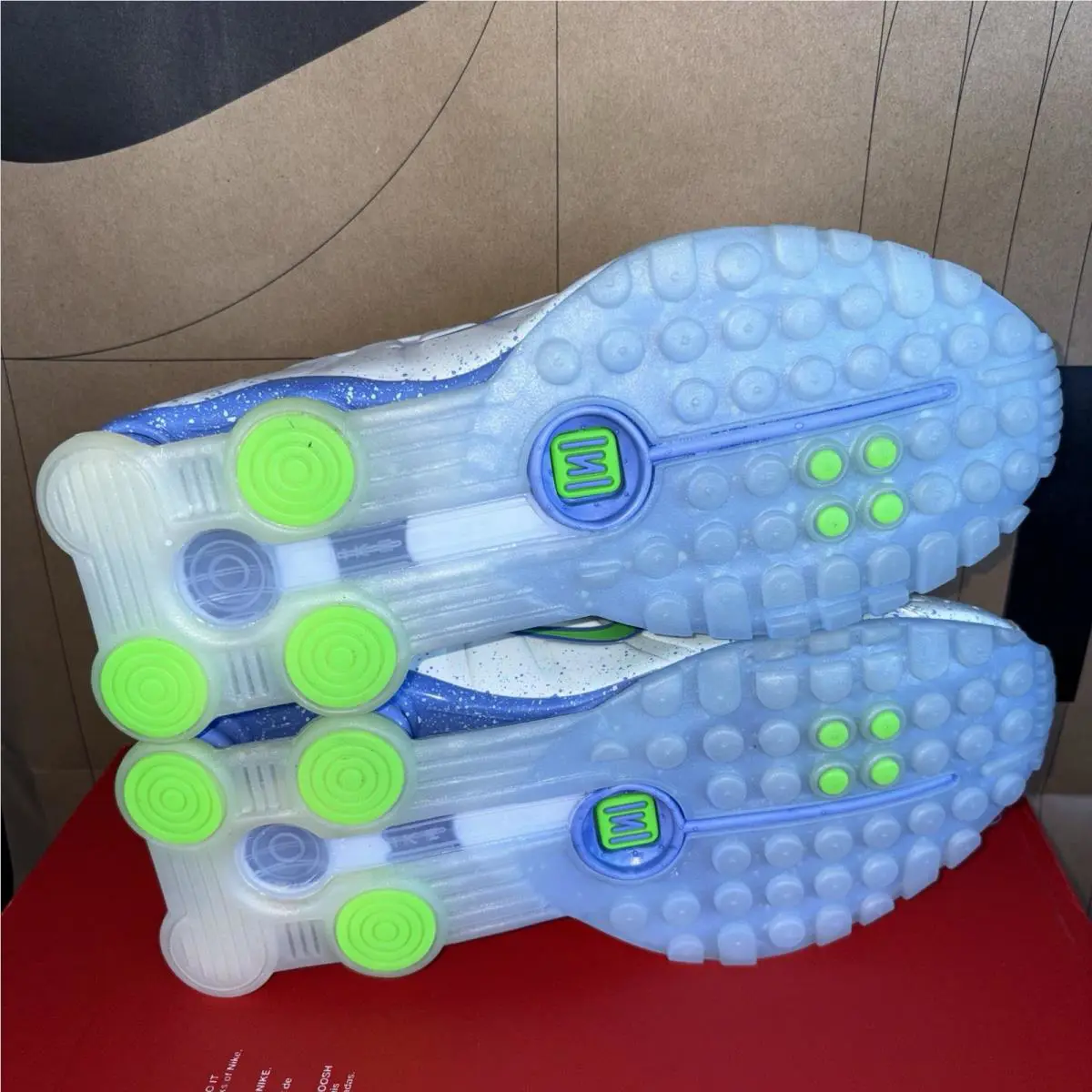Nike shoes - Nike Shox R4 AB - Shox - IH2343-100 - Summit White/Green Strike/Royal Pulse 4