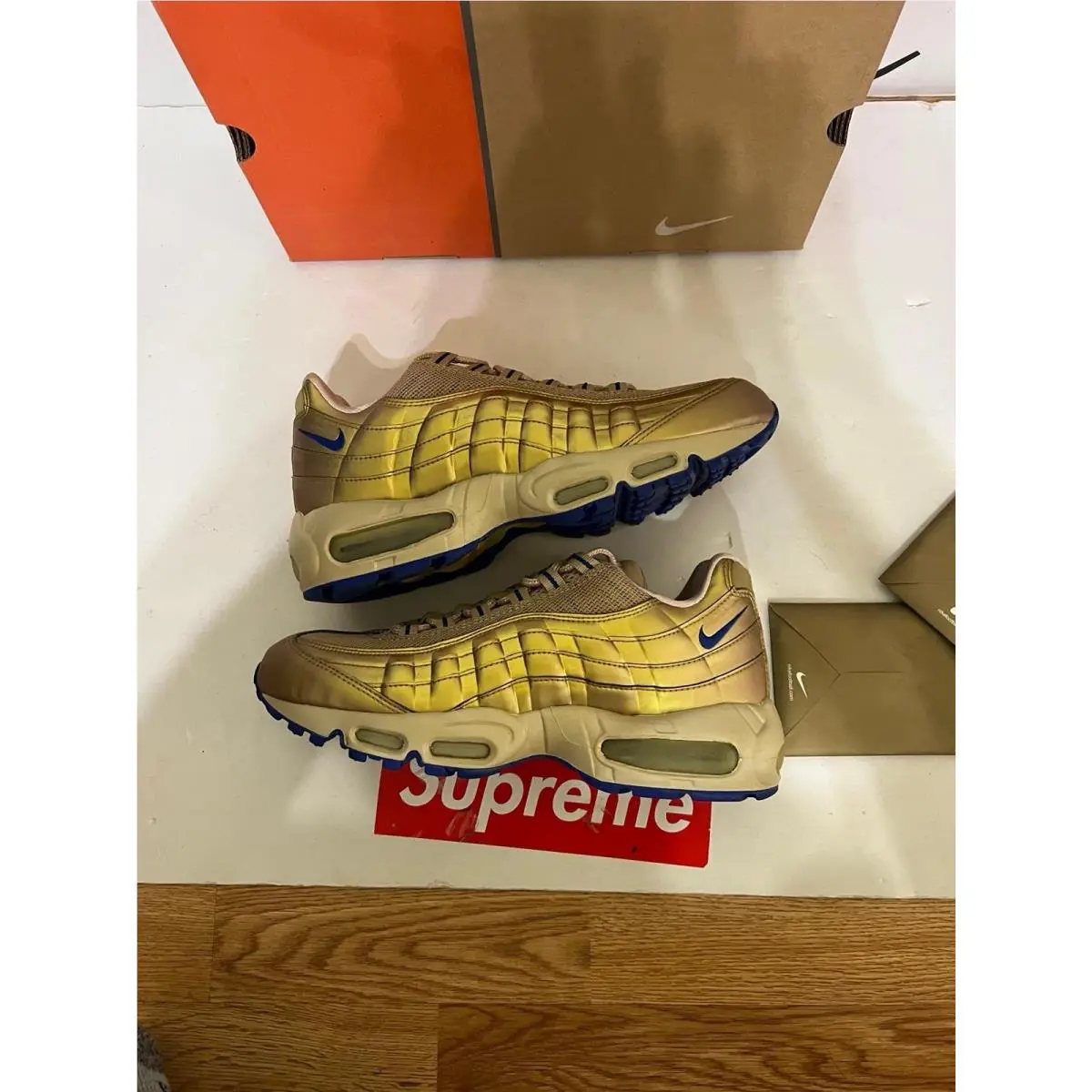Nike shoes - Nike Air Max 95 - Air Max - 312835-741 - Gold, Manufacturer: Metallic Gold/Varsity Royal/Linen/Net 1