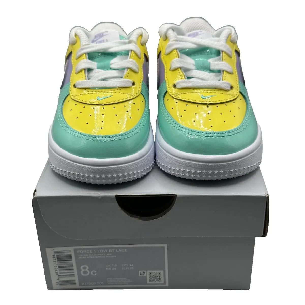 Nike Force 1 Low BT Lace Yellow Pulse / Pink Foam Size 8c IU7908 701