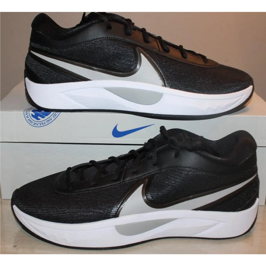 Nike Giannis Freak 6 Black/fly Silver-white Men`s Shoes Size 11.5