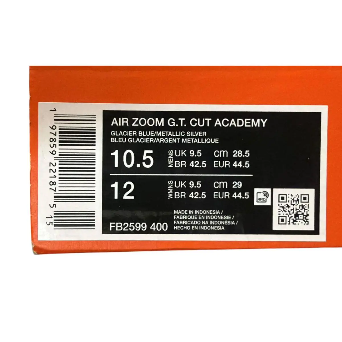 Nike shoes - Nike Air Zoom GT Cut Academy - FB2599 400 - Blue, Manufacturer: Glacier Blue/White/Photon Dust/Metallic Silver (UPC: 197859238897) 4