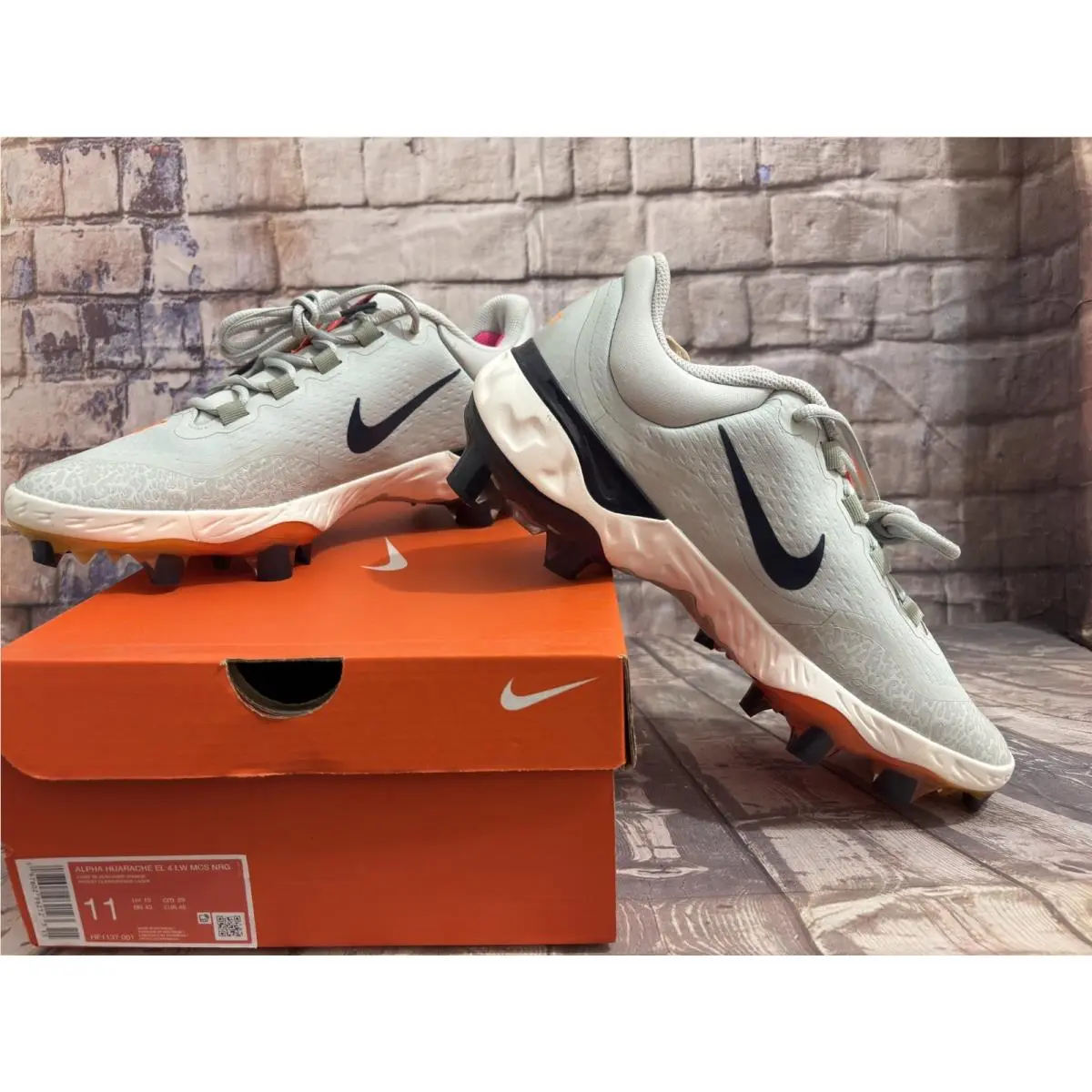 Nike shoes - Nike Alpha Huarache - Alpha Huarache - HF1137-001 - Gray/Orange 16