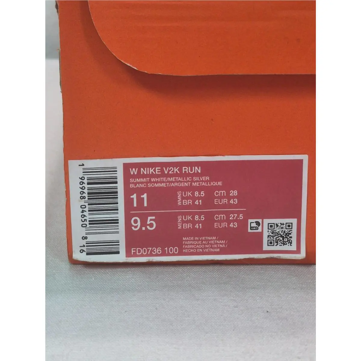 Nike shoes - Nike V2K Run - Run - White/Metallic Silver (UPC: 196968046508) 7