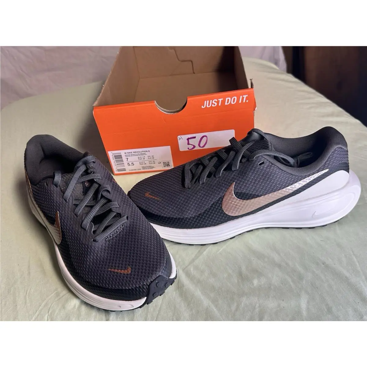 Nike shoes - Nike Revolution 8 - Revolution - HJ8485-200 - Medium Ash/ Red Bronze, Manufacturer: Medium Ash/Black/Sail/Metallic Red Bronze 1