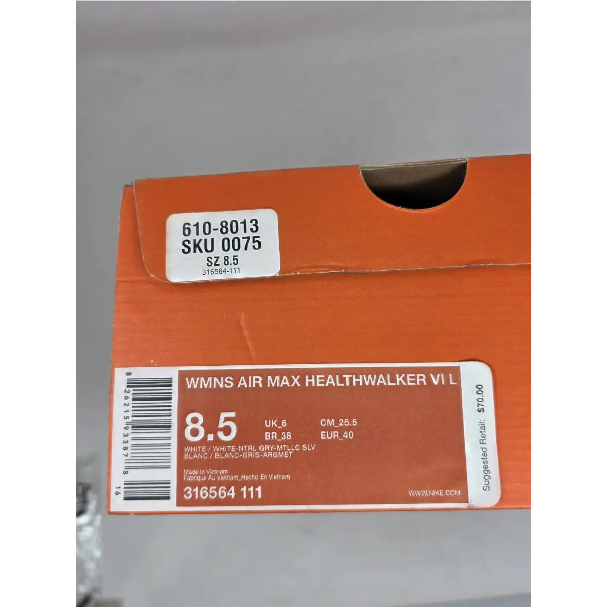 Nike shoes - Nike Air Max Health Walker - 316564-111 - White Gray Silver (UPC: 826215933878) 0