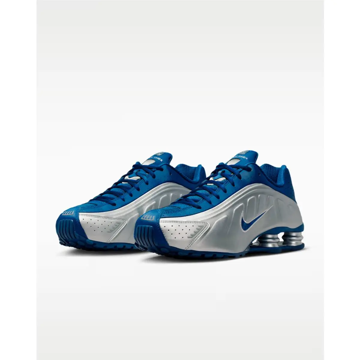 Shox R4 Running Shoes Metallic Silver / Court Blue Sz 11 IQ9391 476 by Nike