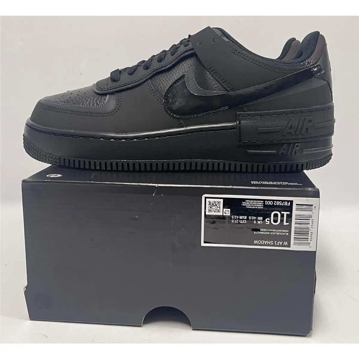 Nike Air Force 1 Shadow ‘triple Black’ Women’s Shoes FB7582-001 Women Size 10.5